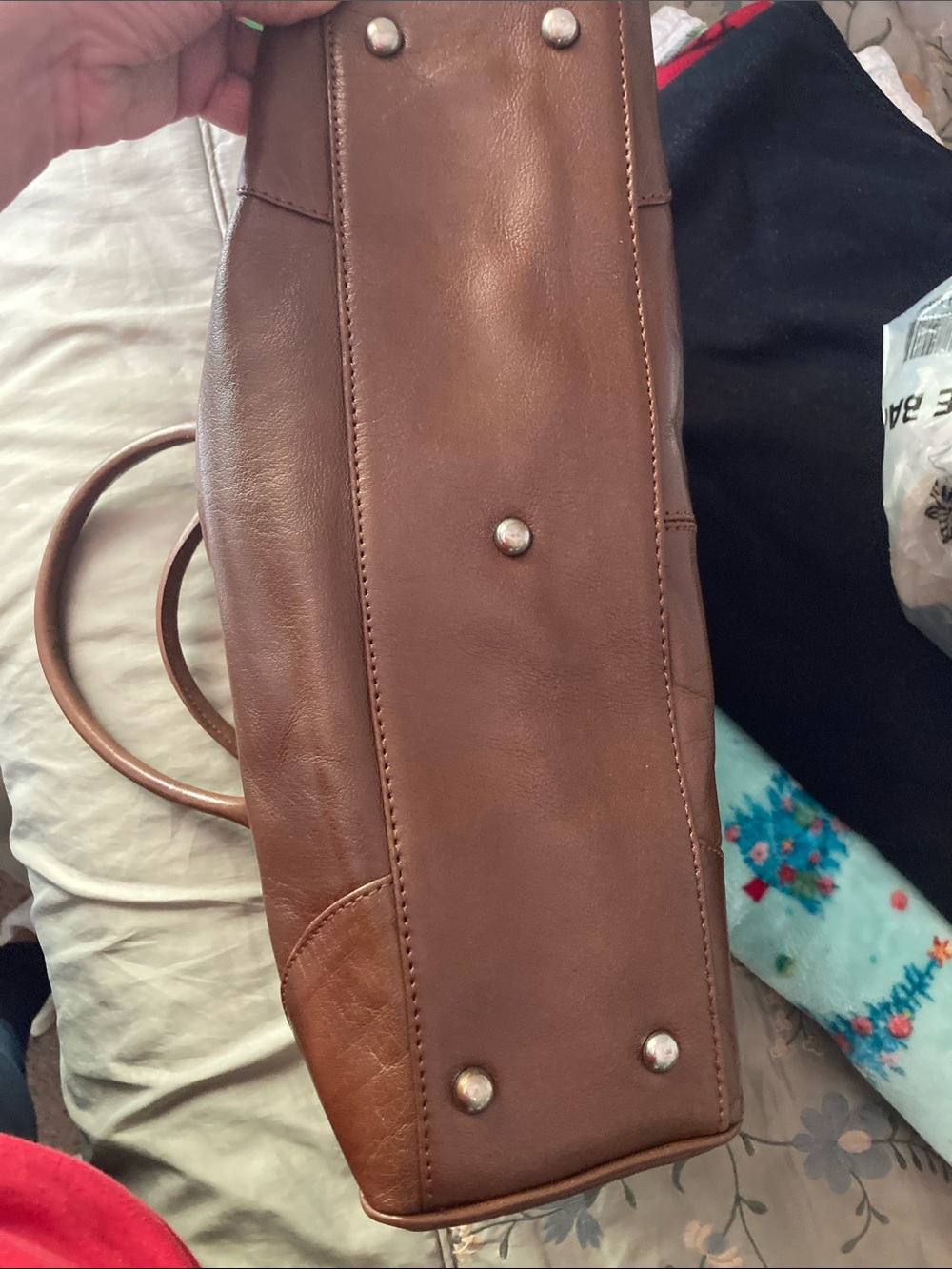 Brown Leather Satchel Handbag - Elegant Everyday Carry - Picture 13 of 15